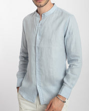 CAMICIA IN LINO COLLO COREANO