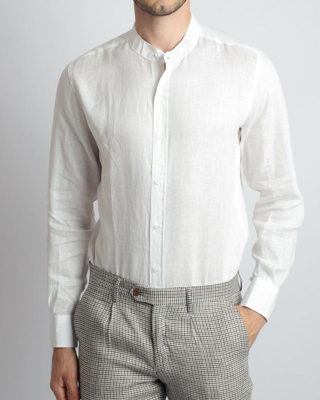 CAMICIA IN LINO COLLO COREANO