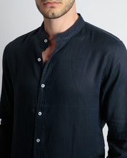 CAMICIA IN LINO COLLO COREANO