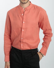CAMICIA IN LINO COLLO COREANO