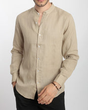 CAMICIA IN LINO COLLO COREANO