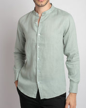 CAMICIA IN LINO COLLO COREANO