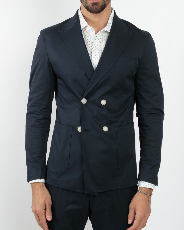 Giacca Doppiopetto Sfoderata Misto Cotone