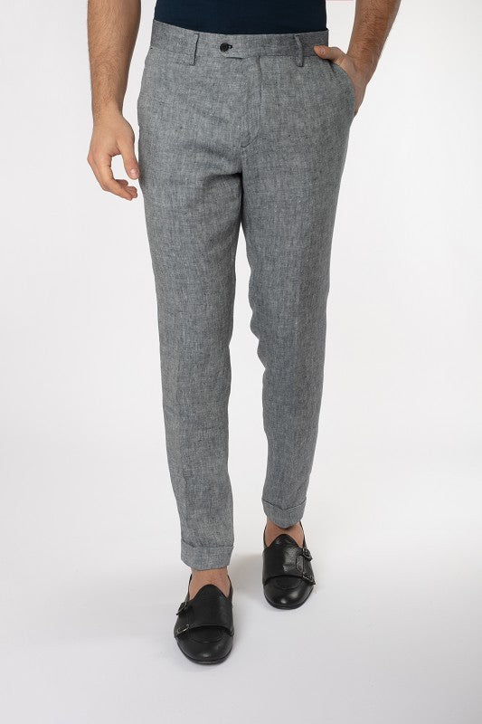PANTALONE TASCA AMERICA PURO LINO