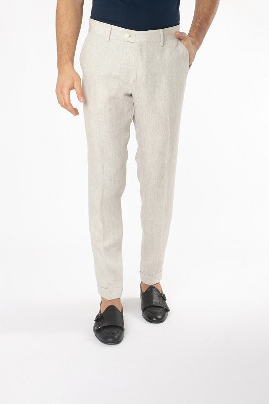 PANTALONE TASCA AMERICA PURO LINO
