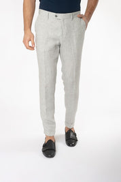 PANTALONE TASCA AMERICA PURO LINO