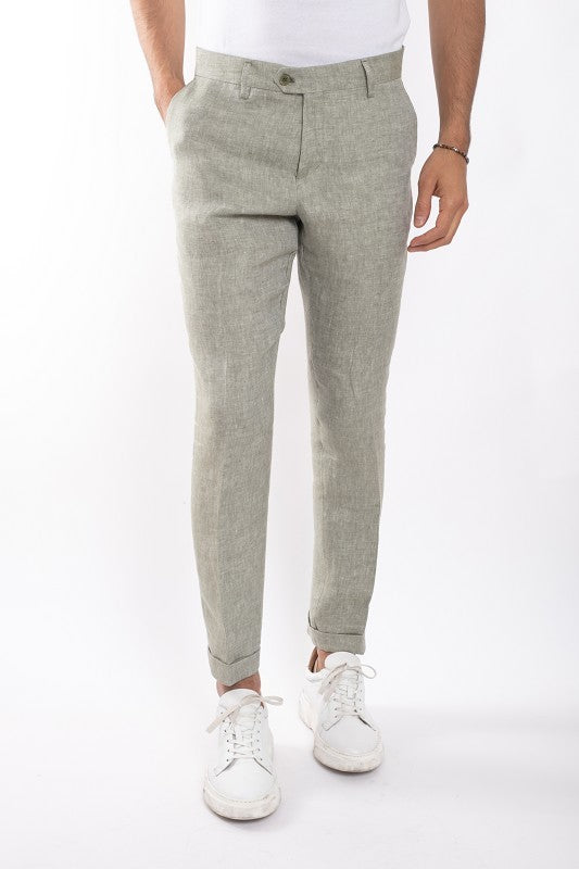 PANTALONE TASCA AMERICA PURO LINO