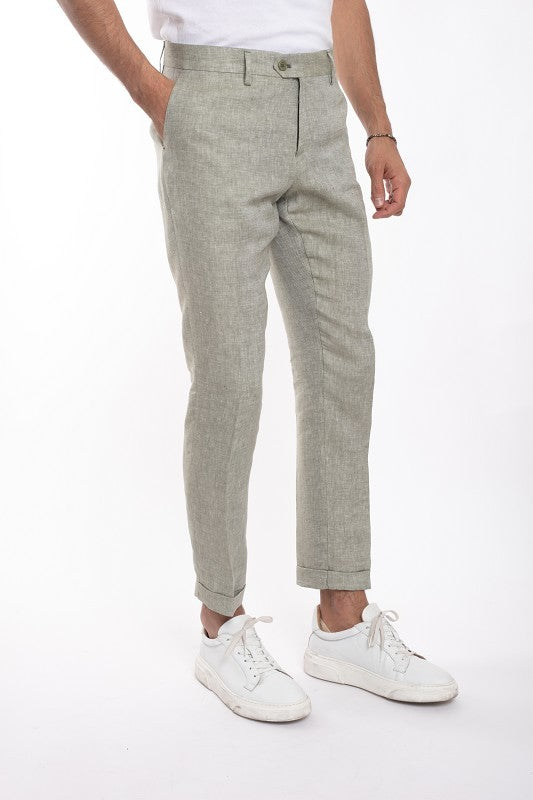 PANTALONE TASCA AMERICA PURO LINO
