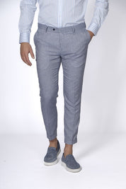 Pantalone classico in tessuto operato