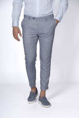 Pantalone classico in tessuto operato