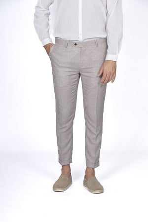 Pantalone classico in tessuto operato