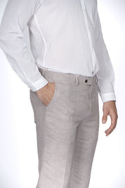 Pantalone classico in tessuto operato