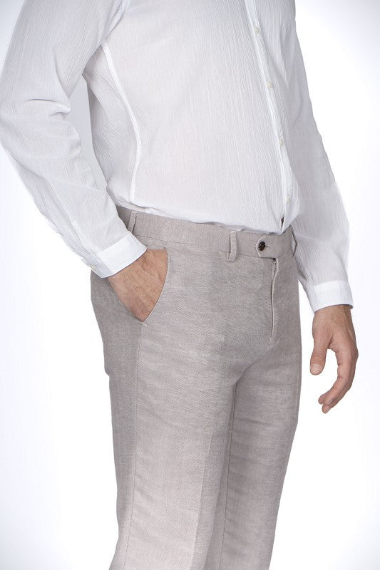 Pantalone classico in tessuto operato