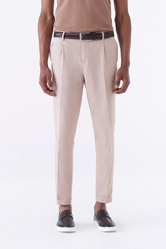 Pantalone misto lino cotone