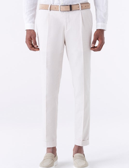 Pantalone misto lino cotone