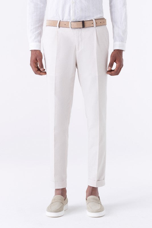 Pantalone misto lino cotone