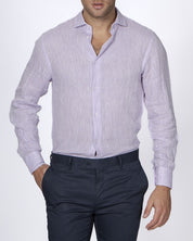 Camicia in puro lino collo francese
