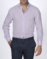 Camicia in puro lino collo francese