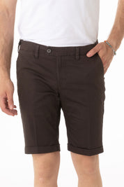 Bermuda in Cotone Tasca America con Piega Slim Fit