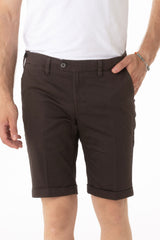 Bermuda in Cotone Tasca America con Piega Slim Fit