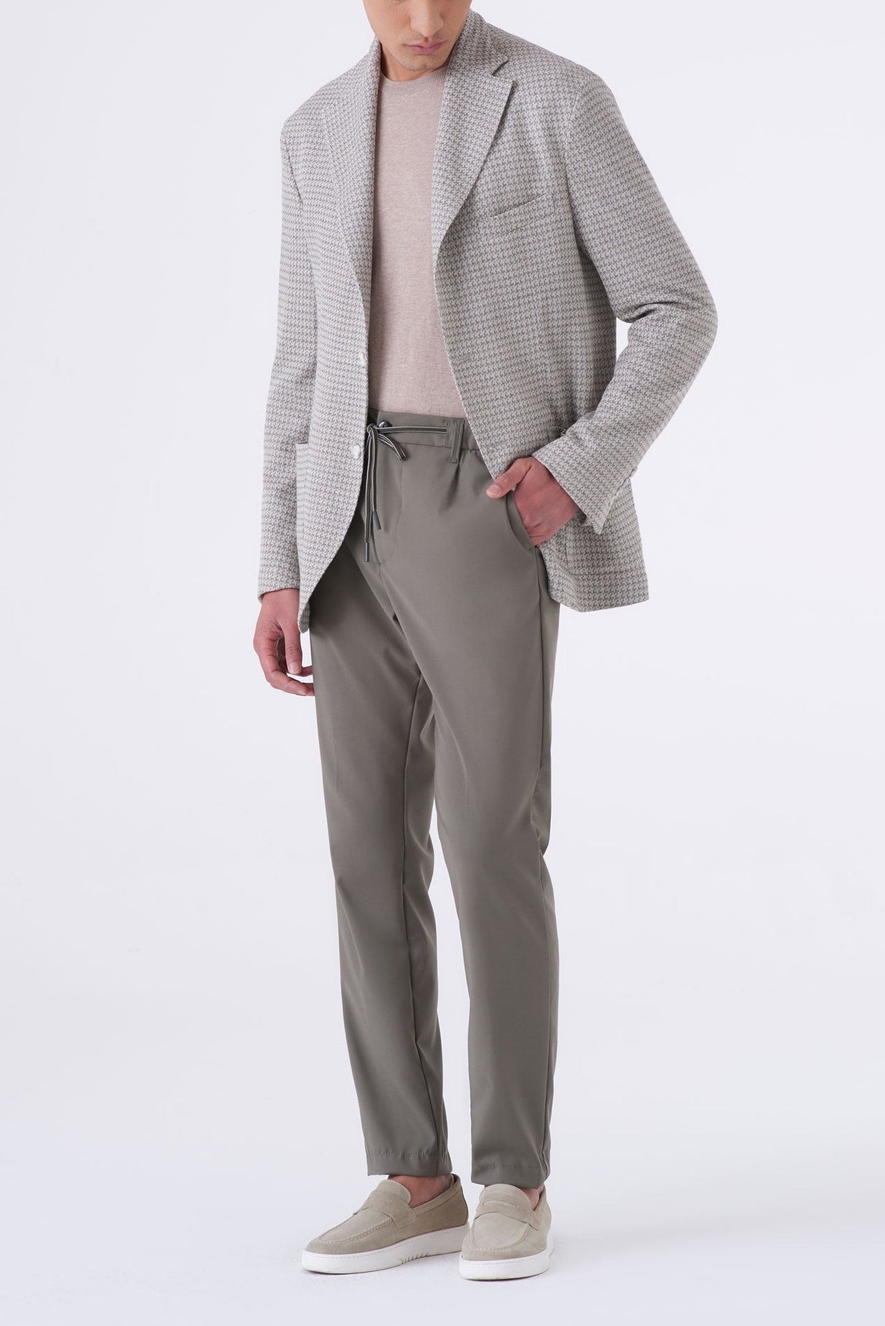 Giacca in maglia con trama pied de poule