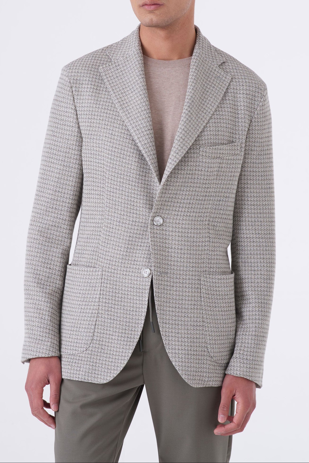 Giacca in maglia con trama pied de poule