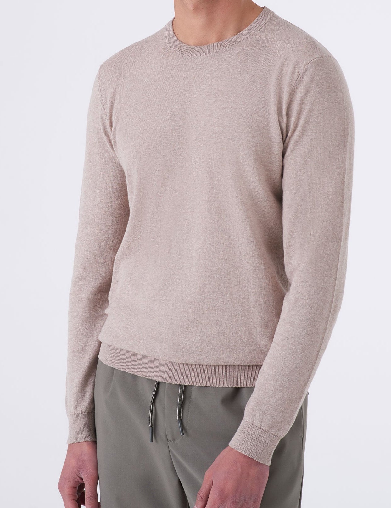 Maglia  girocollo in cotone melange