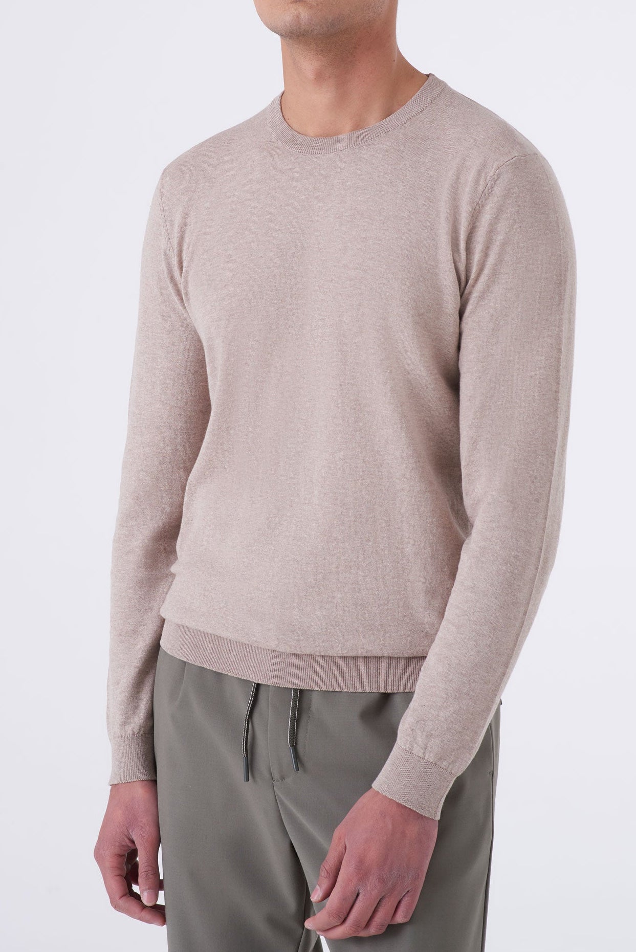 Maglia  girocollo in cotone melange