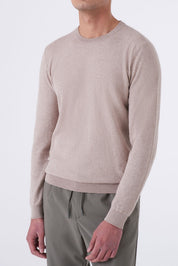 Maglia  girocollo in cotone melange