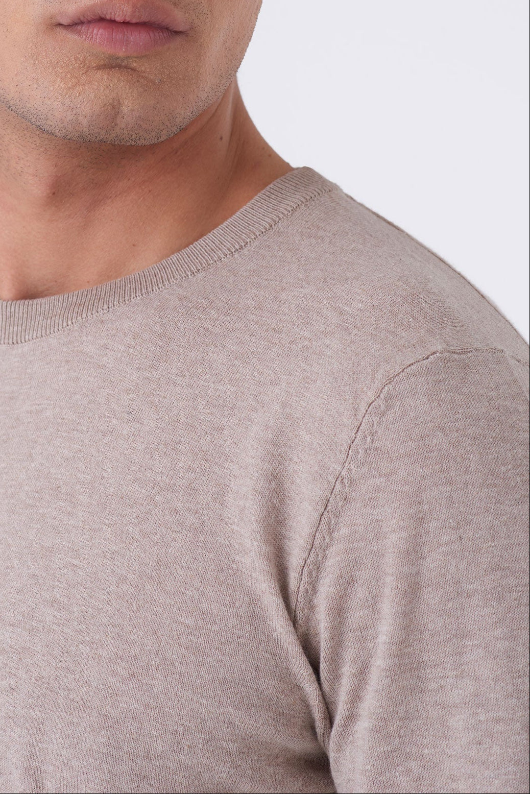 Maglia  girocollo in cotone melange