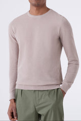 Maglia girocollo  in cotone chicco di riso
