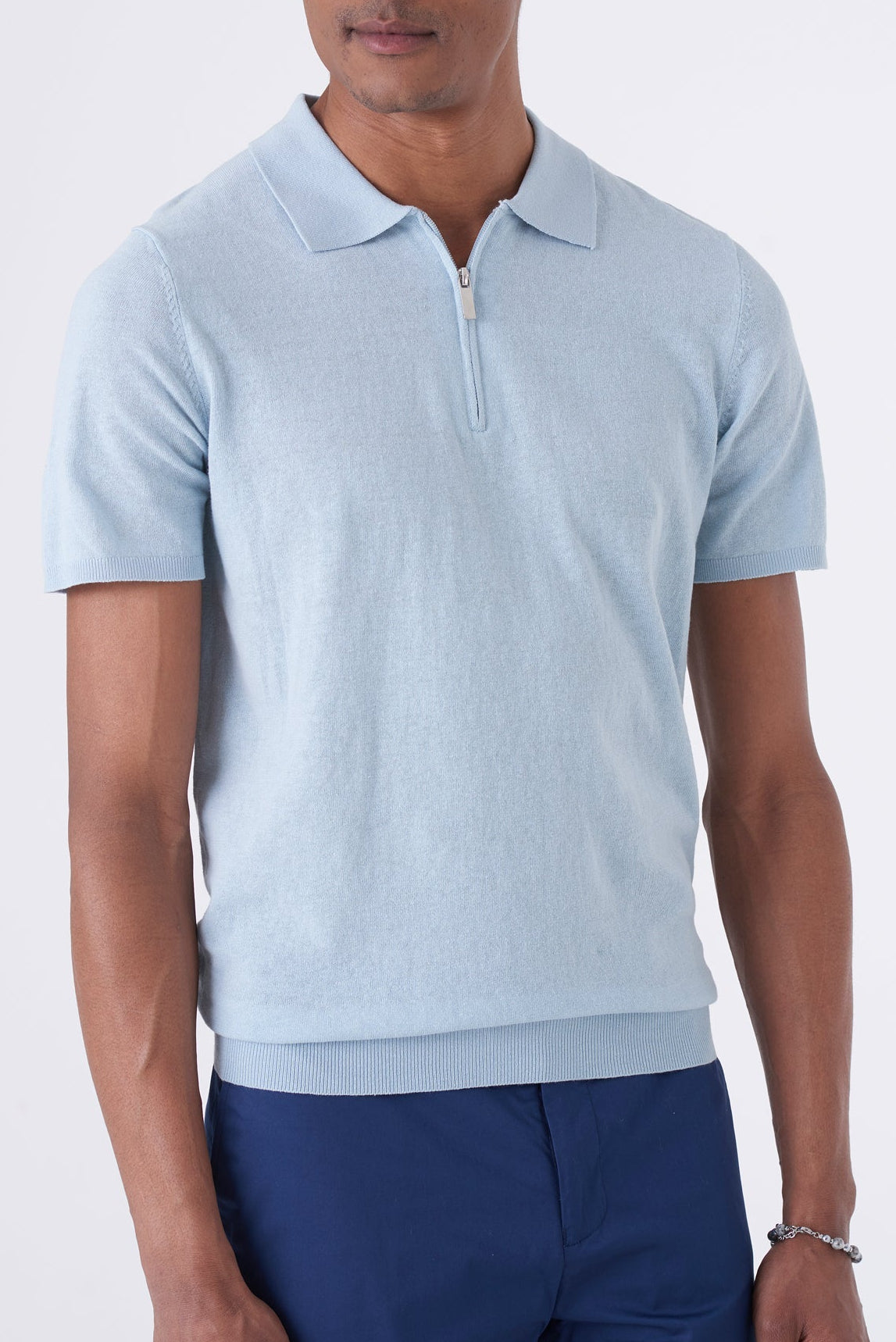 Polo in cotone con zip