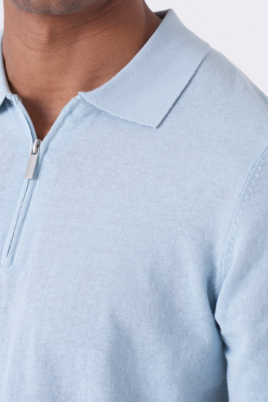 Polo in cotone con zip