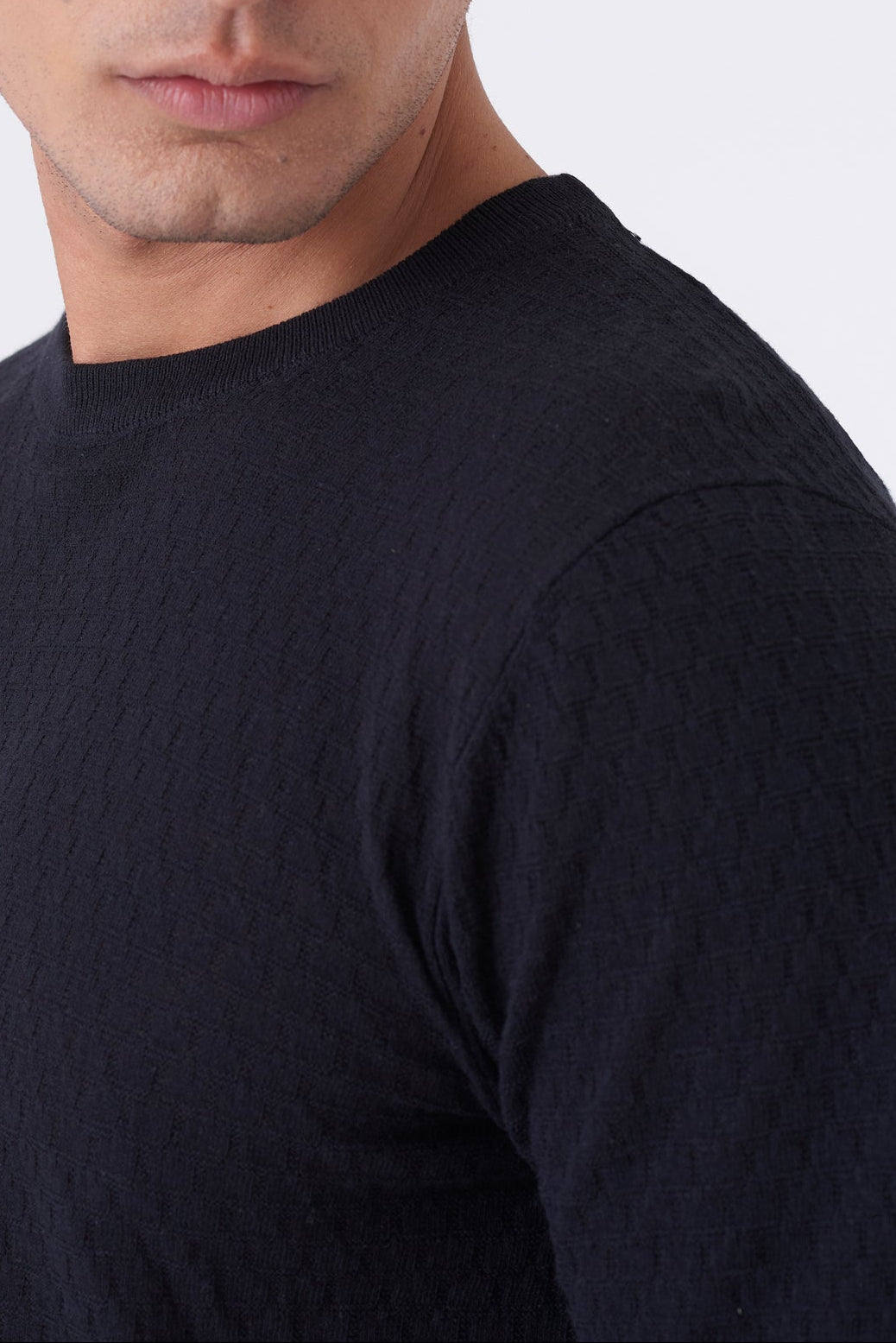 Maglia in filo con intarsio rettangolare