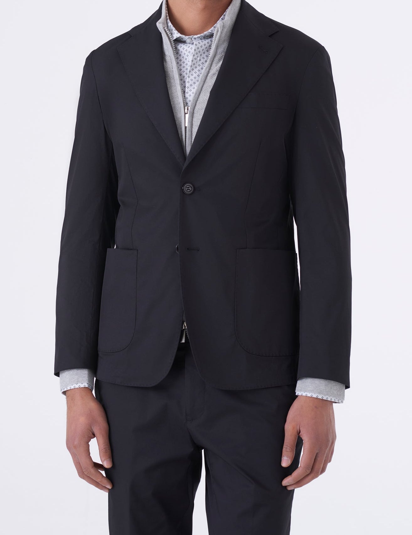 Giacca Monopetto in Cotone Stretch Rasato
