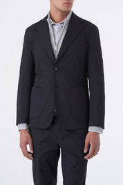 Giacca Monopetto in Cotone Stretch Rasato