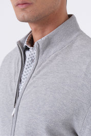 Cardigan uomo in cotone chicco di riso con zip