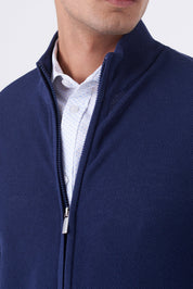 Cardigan uomo in cotone chicco di riso con zip