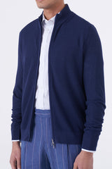 Cardigan uomo in cotone chicco di riso con zip