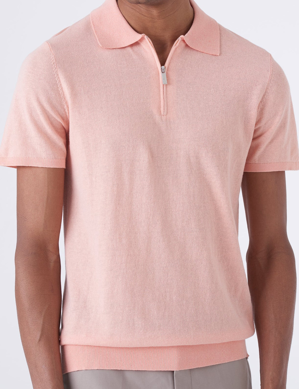 Polo in cotone con zip