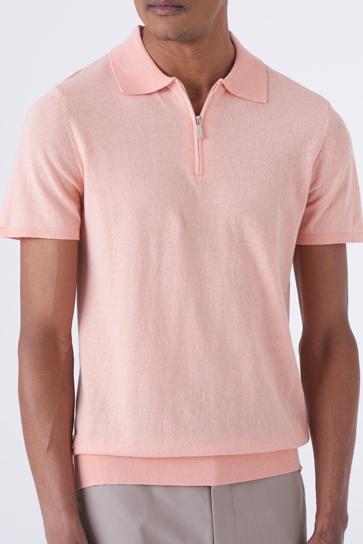 Polo in cotone con zip