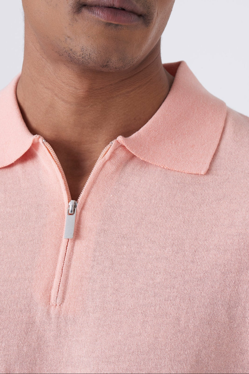 Polo in cotone con zip