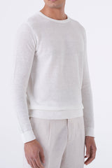 Maglia girocollo  in cotone chicco di riso