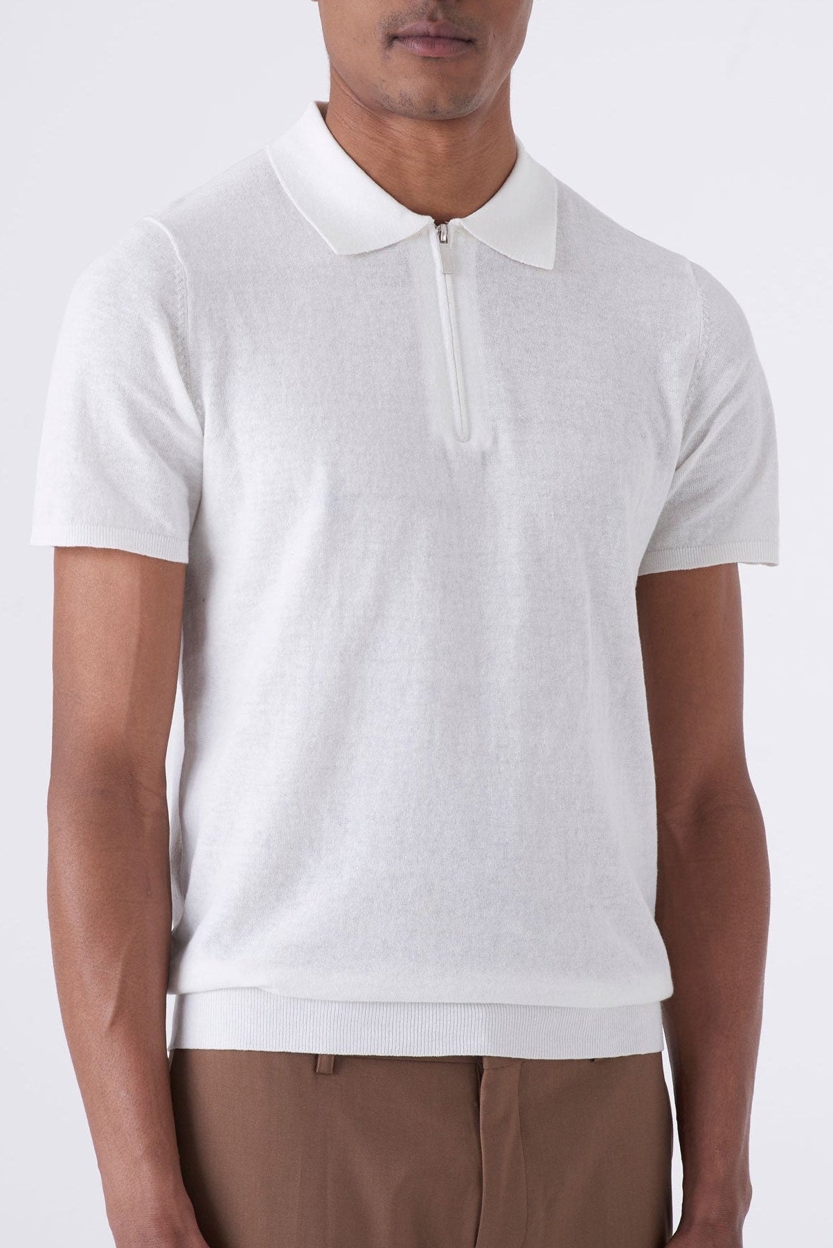 Polo in cotone con zip