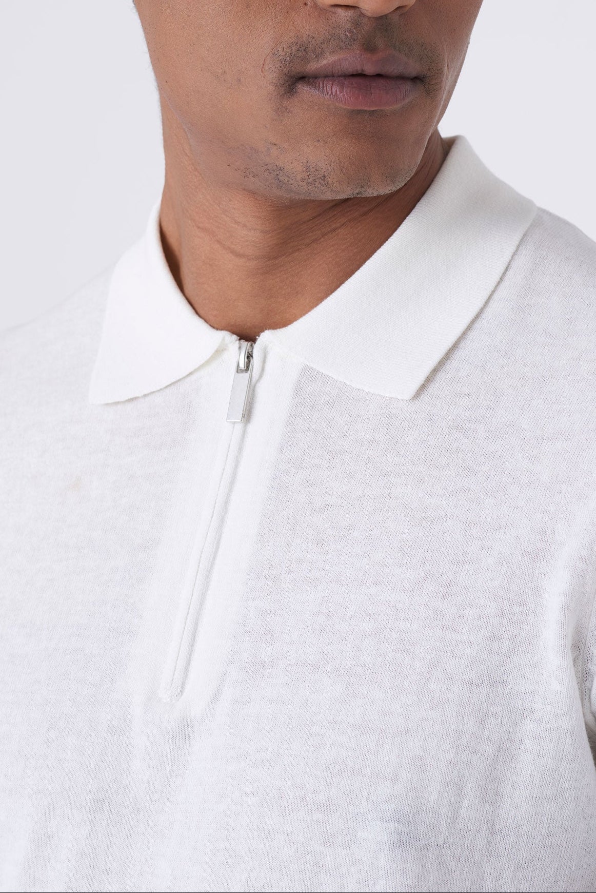 Polo in cotone con zip