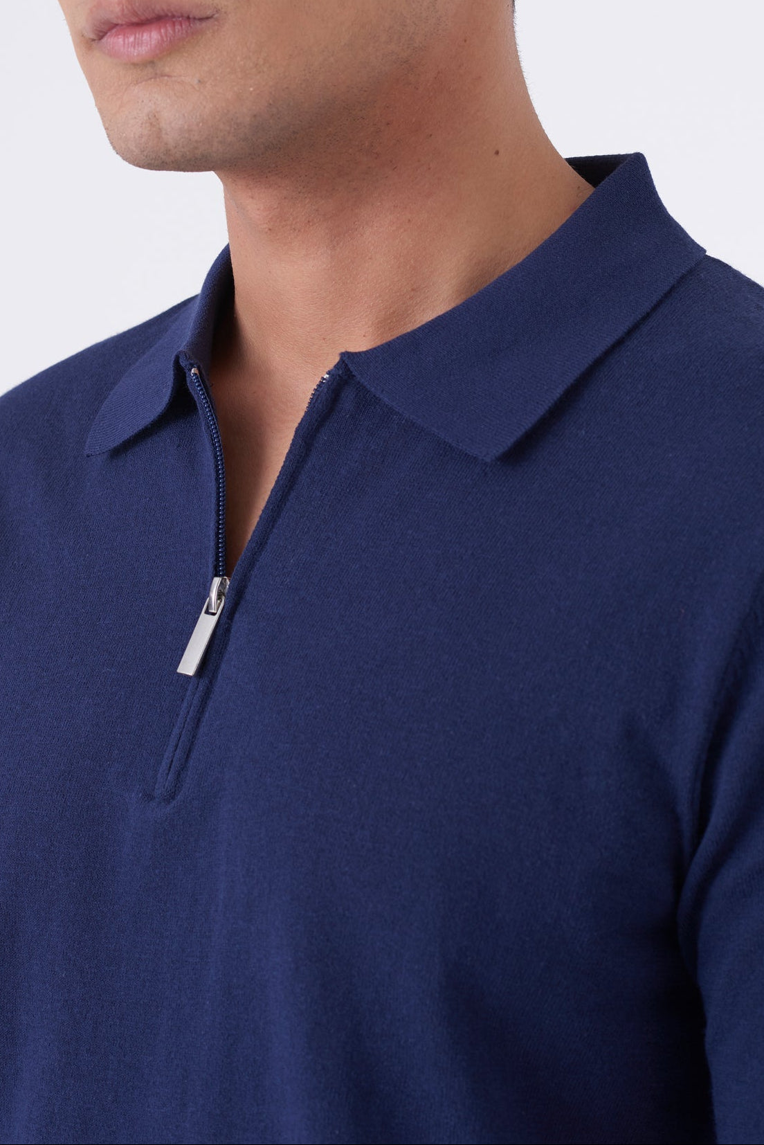 Polo in cotone con zip