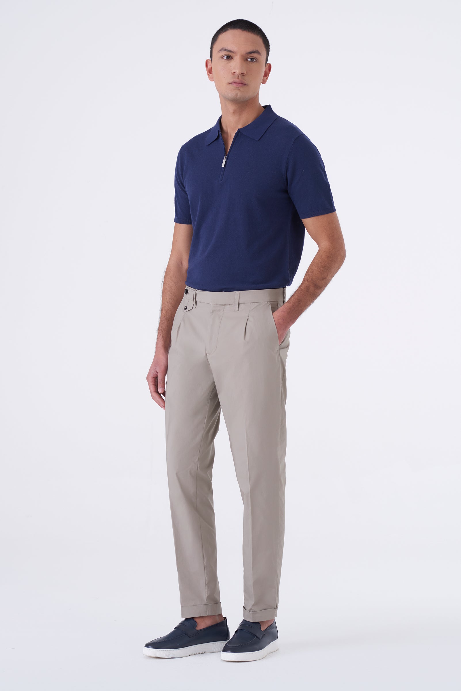 Polo in cotone con zip