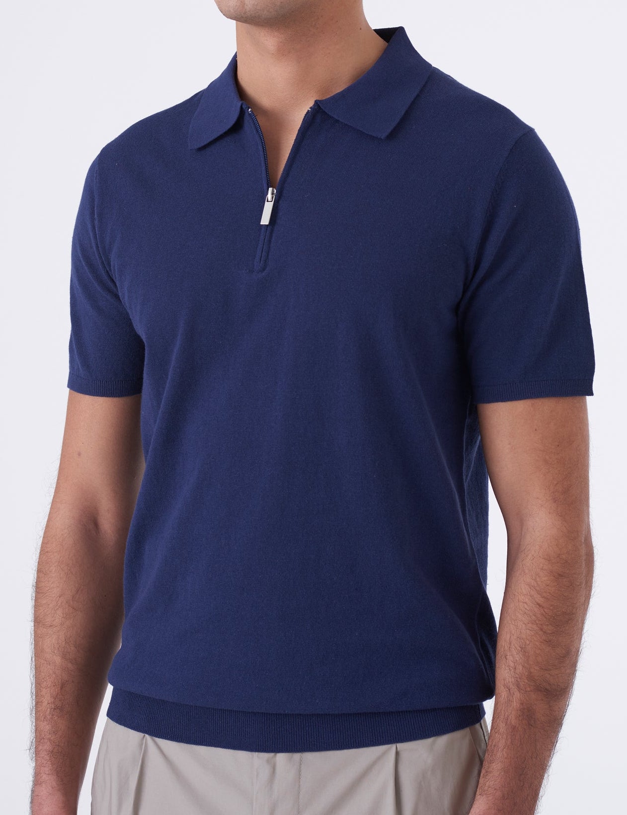 Polo in cotone con zip