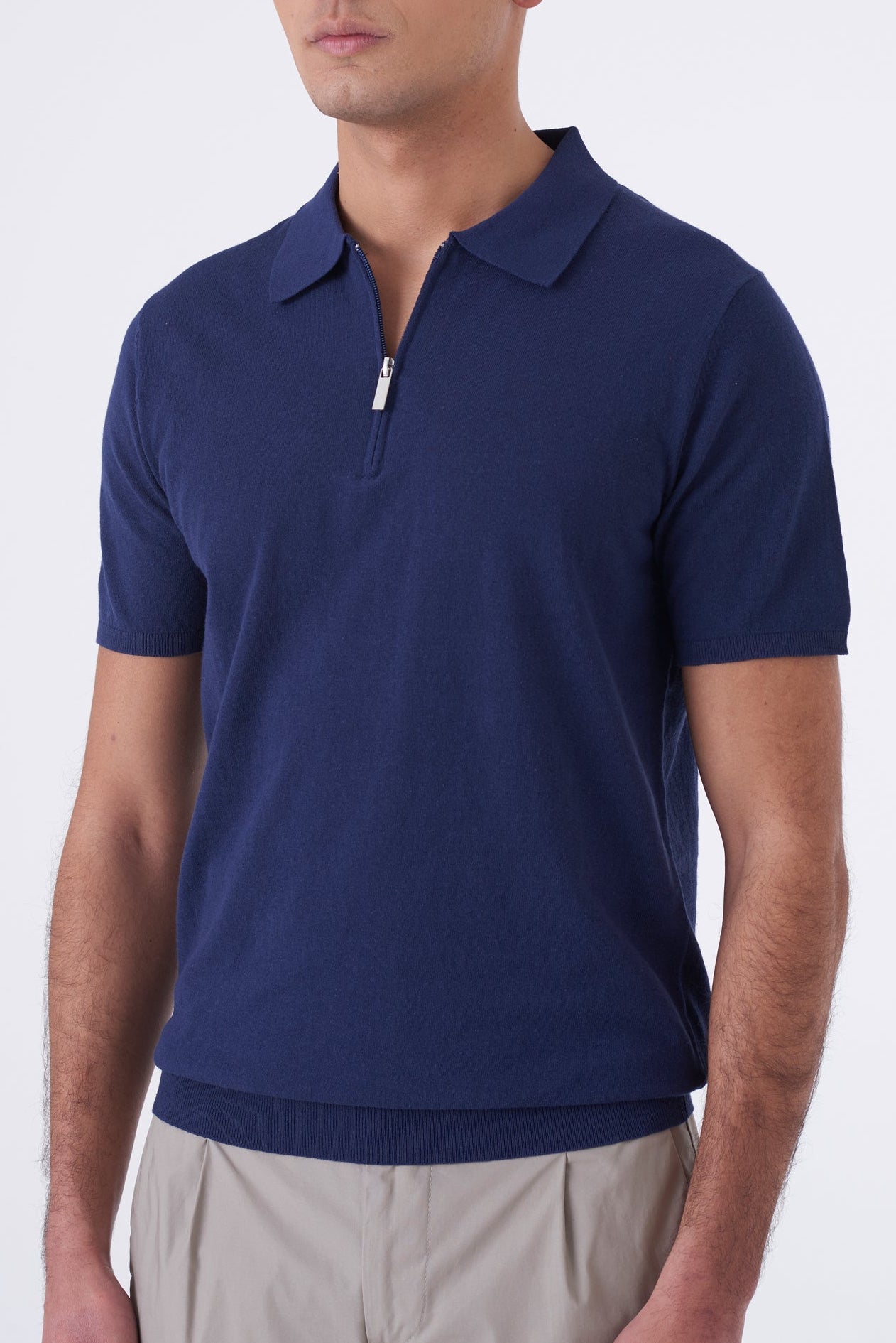Polo in cotone con zip