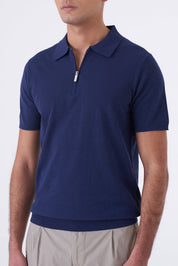 Polo in cotone con zip